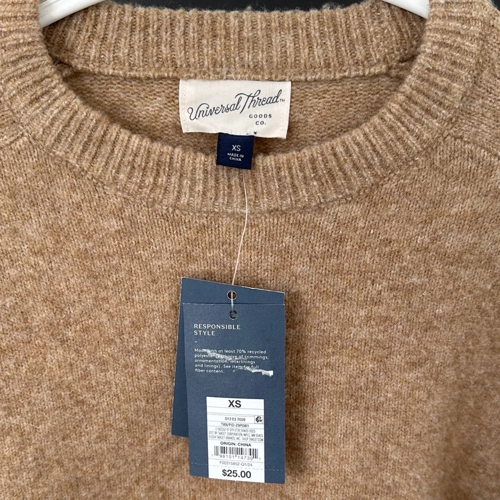 Universal Thread Tan Crew Neck Sweater - Picture 2 of 4